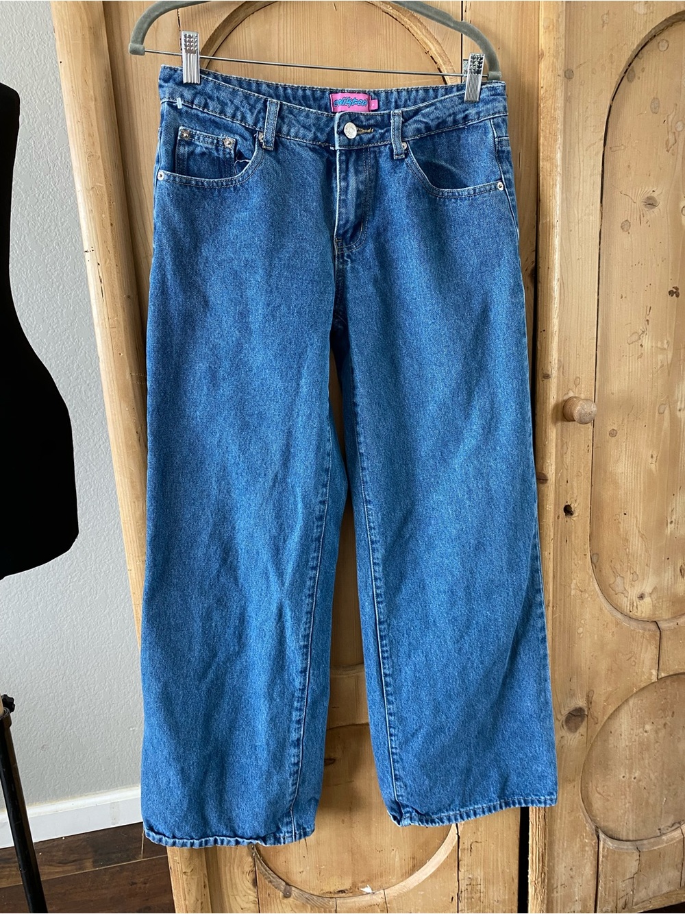 Edikted Blue Wide Leg Jeans